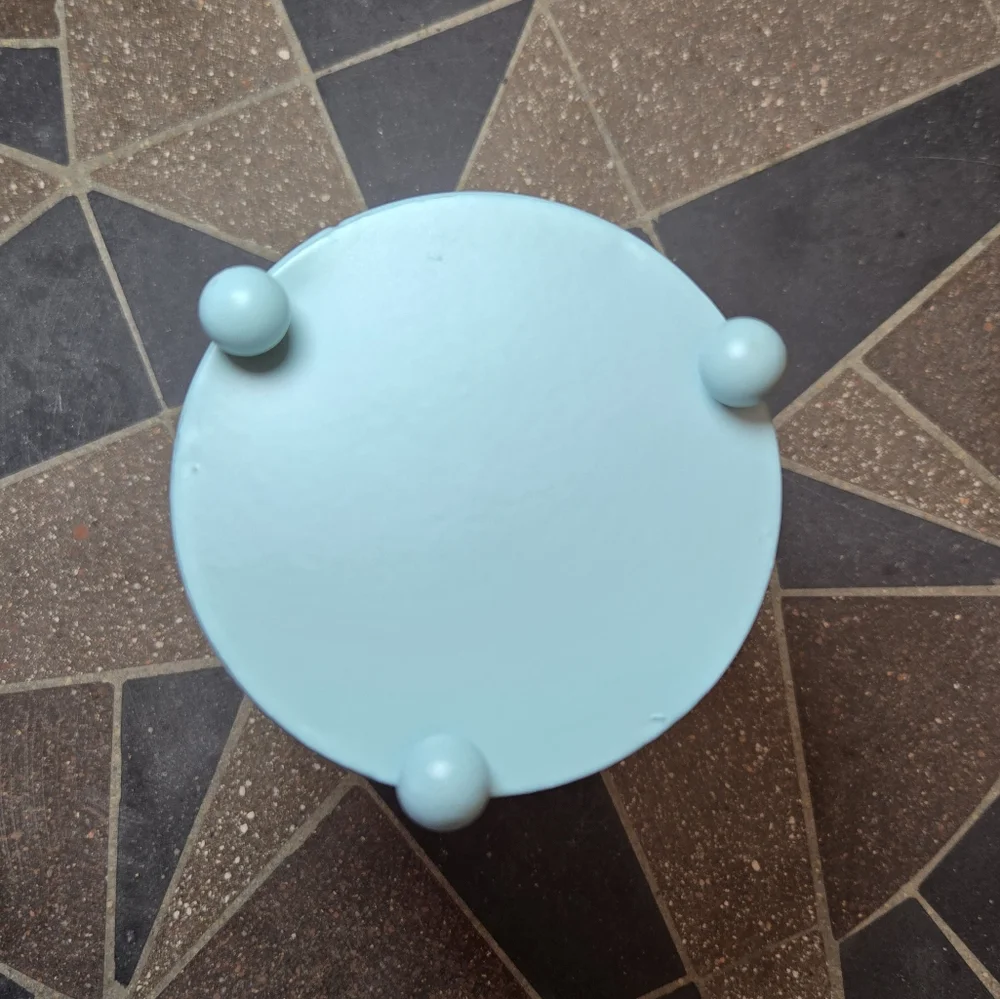 Aqua Blue Metal Candle Holder